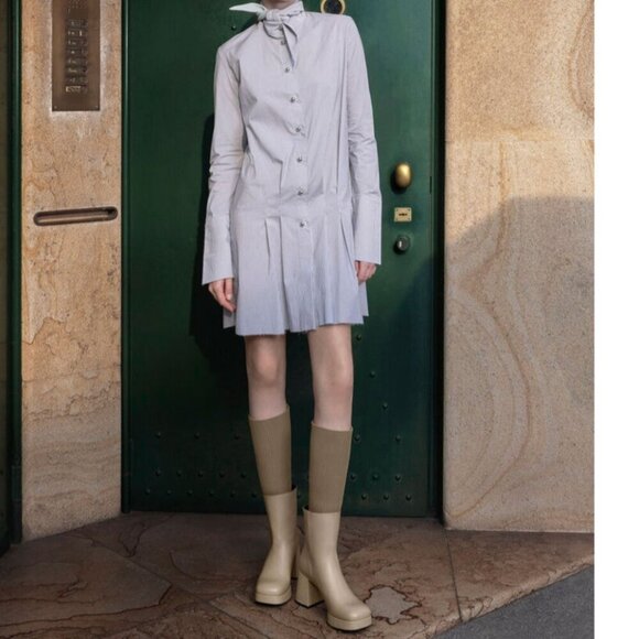 Charles & Keith Evie Knitted-Sock Ankle Boots Taupe Beige Size 8 - Picture 2 of 15